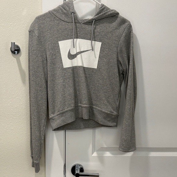 Nike Tops - Cropped Nike Women's Heather Gray Hoodie
